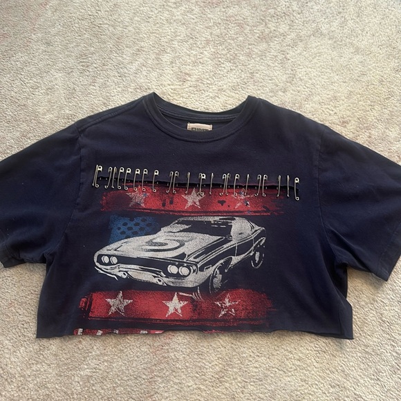 LF Furst of a Kind Safety Pin Vintage Crop Shirt - Picture 1 of 4